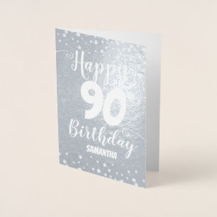 Cartão de Foil Personalizado de Aniversário 90 Hap