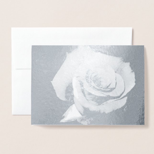 Cartão de Foil ROSE preto e branco (Frente com envelope)