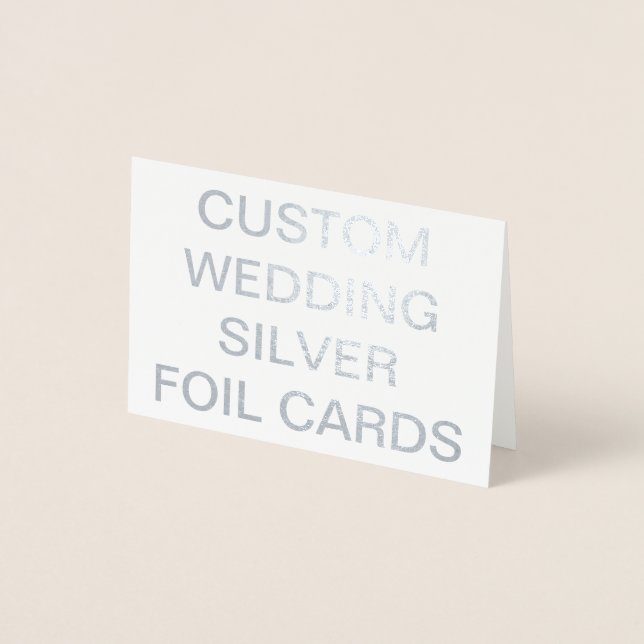 Cartão de Foil Silver Personalizado Mini Casamento (Frente)