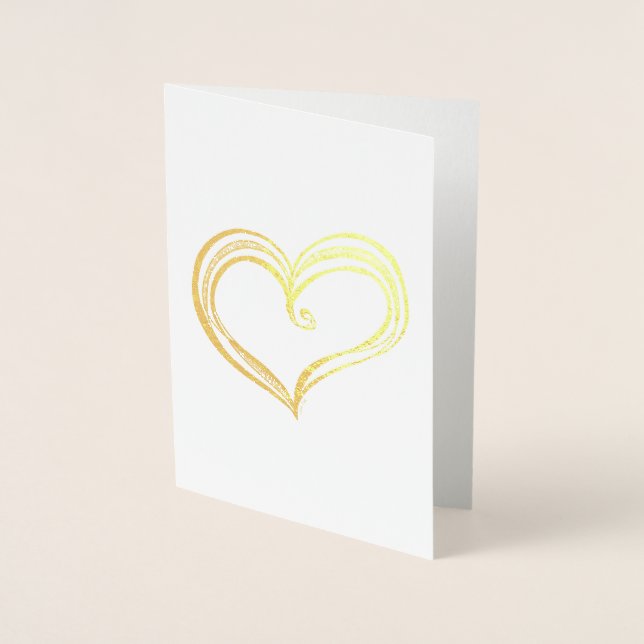 Cartão de Folha com Esboço de Coração (Frente)