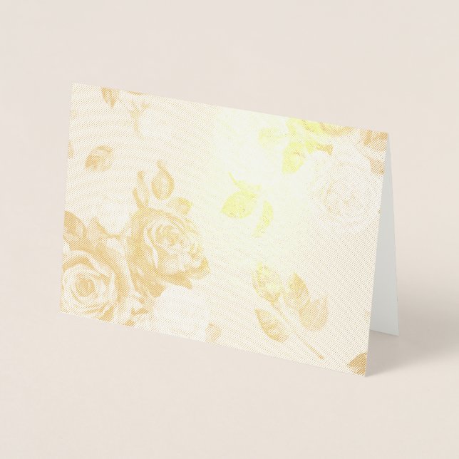Cartão de folha de Rosa Dourado, standard (5"x7") (Frente)