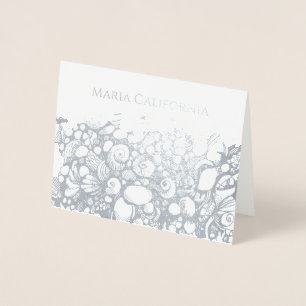 Cartão de folha prateada