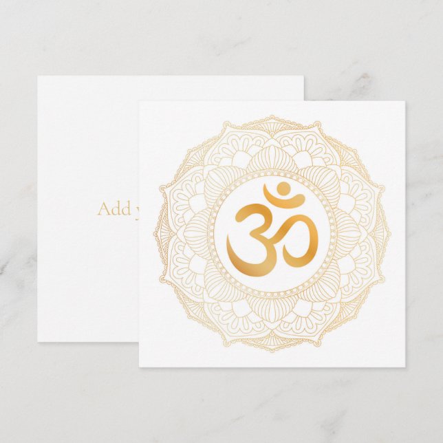 CARTÃO DE FOLHA ÚNICA: DOURADO MANDALA & OHM (Frente/Verso)