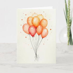 Cartão de Formas de Aquarela de Aniversário Alegre