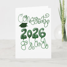 Cartão de Formatura 2026 em Verde e Branco