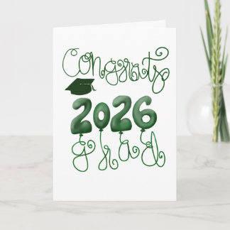 Cartão de Formatura 2026 em Verde e Branco
