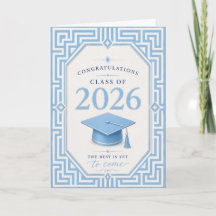 Cartão de Formatura Azul e Branco 2026