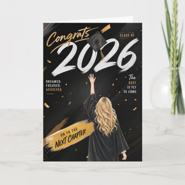 Cartão de Formatura de 2026 para Ela (Frente)