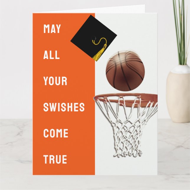 Cartão de Formatura de Basquete (Frente)