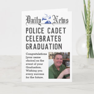 Cartão de Formatura de Cadete da Polícia para Pers