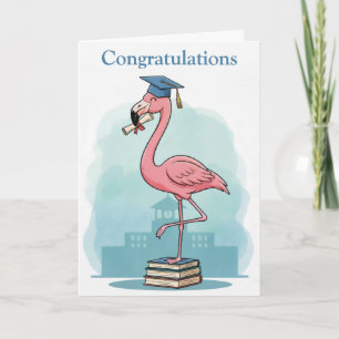 Cartão de Formatura de Flamingo