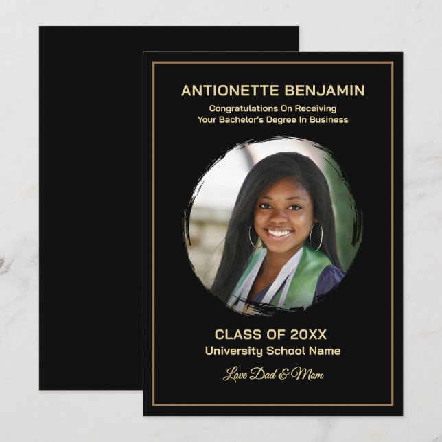 Cartão de Formatura de Graduado (Frente/Verso)