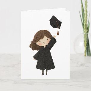 Cartão de Formatura de Menina - Cartão Dobrado