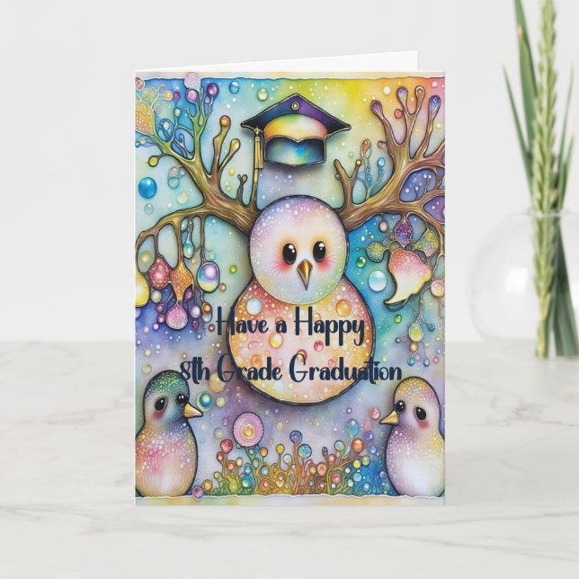 Cartão de Formatura do 8º Ano do Boneco de Neve (Frente)