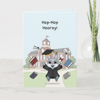 Cartão de Formatura do Bunny para Crianças | “Hop-