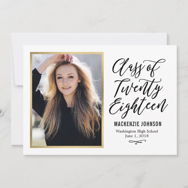 Cartão de Formatura EDITÁVEL COLORIDO Clássico (Frente)