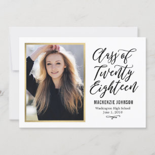 Cartão de Formatura EDITÁVEL COR Escrita Clássica