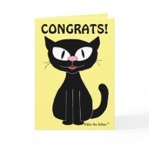 Cartão de Formatura Engraçado com Gato de Desenho