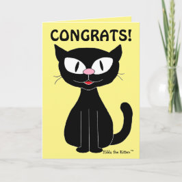 Cartão de Formatura Engraçado com Gato de Desenho