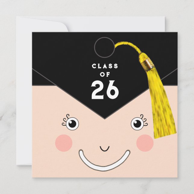 Cartão de formatura fofa 2026 (Frente)
