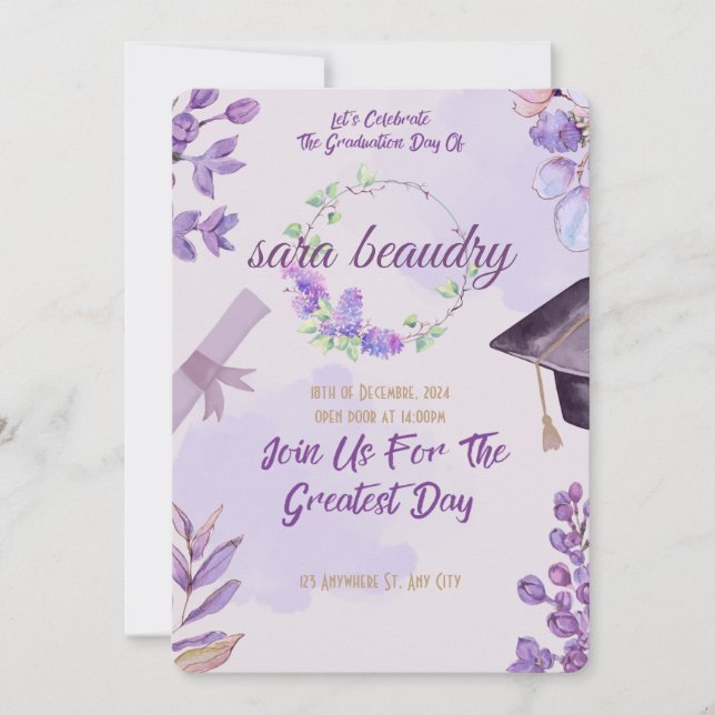 cartão de formatura moderno (Frente)