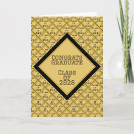 Cartão de Formatura Preto e Dourado | 2026
