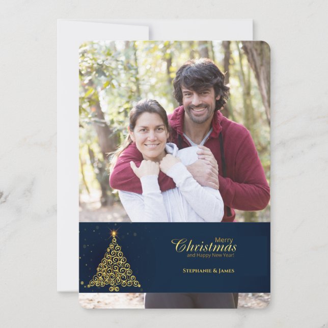 Cartão de Foto Árvore Dourada (Frente)