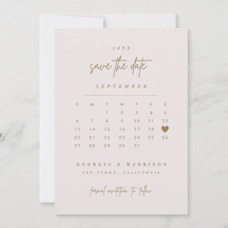 Cartão de Foto Calendário Salve a Data Coração Dou