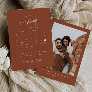 Cartão de Foto Calendário Salve a Data do Coração 