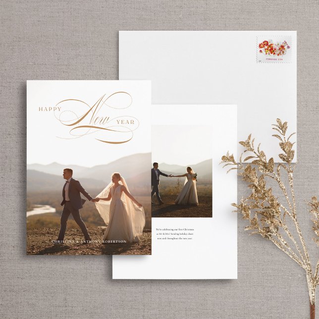 Cartão de Foto Completo de Férias com Rótulo de An (Criador carregado)