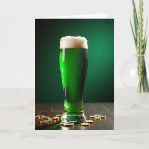 Cartão de Foto da Bebida Verde Sortuda