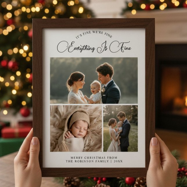 Cartão de foto da família Cozy Everything Is Fine  (Criador carregado)