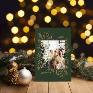 Cartão de Foto da Família Folha Verde