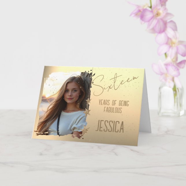 Cartão de Foto de 16 Anos de Idade (Orquídea)