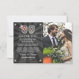 Cartão de Foto de Agradecimento Caveiras Halloween