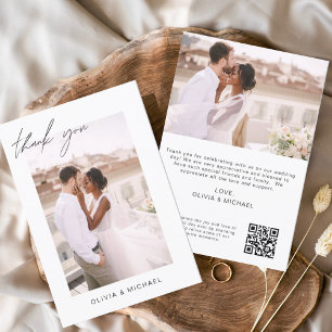 Cartão de Foto de Agradecimento de Casamento com C