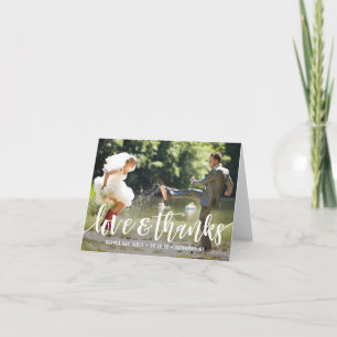 Cartão de Foto de Agradecimento de Casamento com R