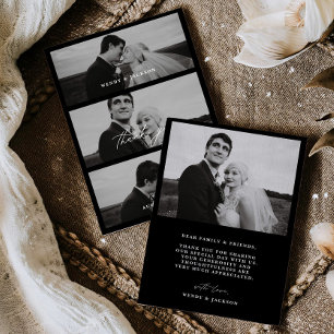 Cartão de Foto de Agradecimento de Casamento Minim