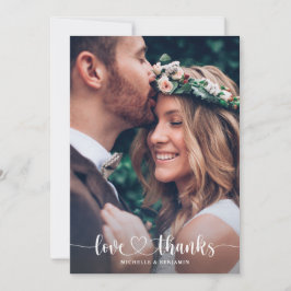 Cartão de Foto de Agradecimento de Casamento Moder