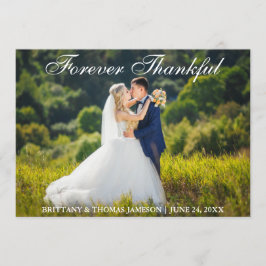 Cartão de Foto de Agradecimento de Casamento Para