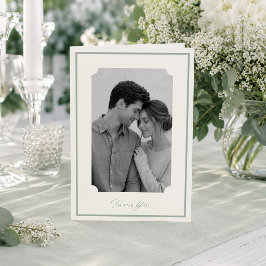 Cartão de Foto de Agradecimento de Casamento Verde