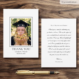 Cartão de Foto de Agradecimento de Formatura Elega