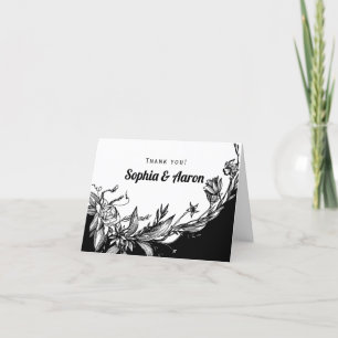 Cartão de foto de agradecimento floral com flores 