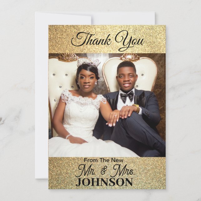 Cartão de Foto de Agradecimento Plano (Frente)