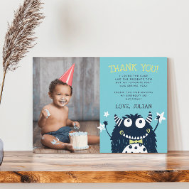 Cartão de Foto de Agradecimento Plano Little Monst