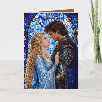 Cartão de Foto de Aniversário de Casal Medieval do