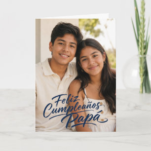 Cartão de Foto de Aniversário do Papai em Espanhol