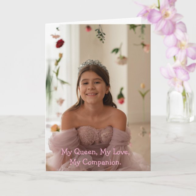 Cartão de Foto de Aniversário Moderno (Orquídea)