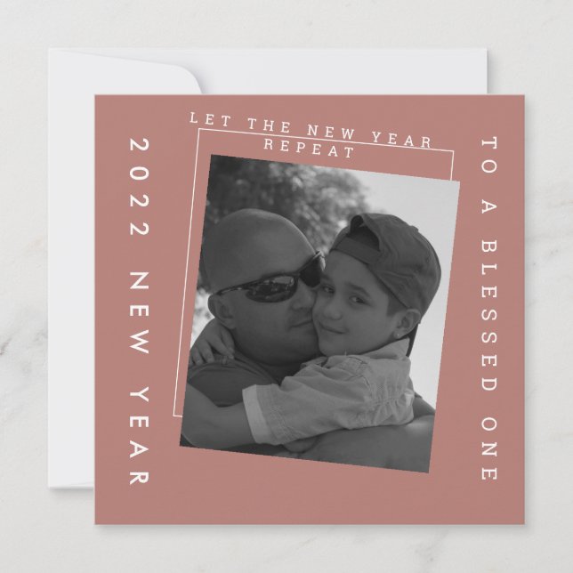 Cartão de Foto de Ano Novo 2022 Tons Terrosos (Frente)