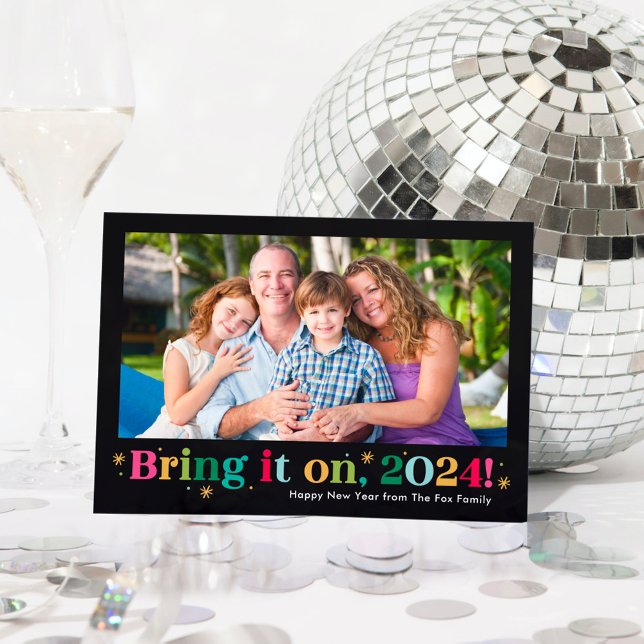 Cartão de Foto de Ano Novo Feliz Bring It On (Criador carregado)